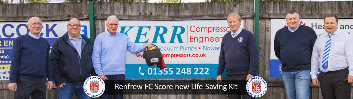 Kerr Compressor Support Helps Renfrew FC Score<br> New Life-saving Kit