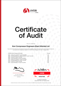 Achilles Certificate of Audit